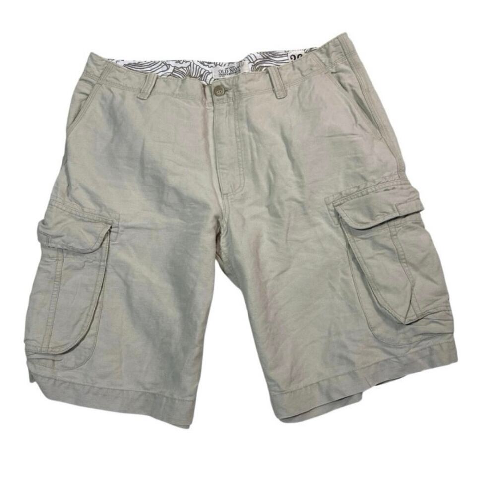 Vintage Y2K Old Navy Cargo Shorts Men's 36 Tan Zip Pockets 2007